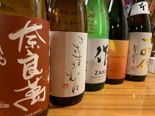 Abundant local sake stocked at random