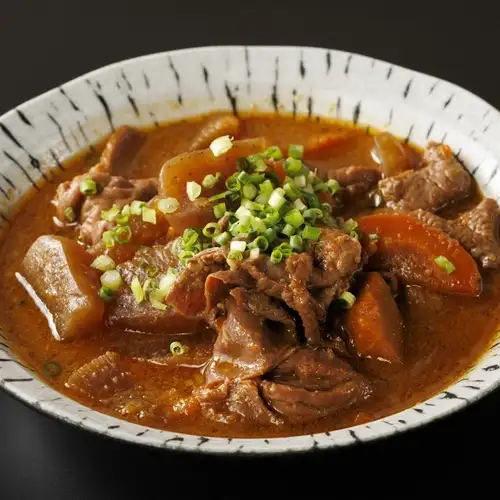 Motsuni with ponzu sauce