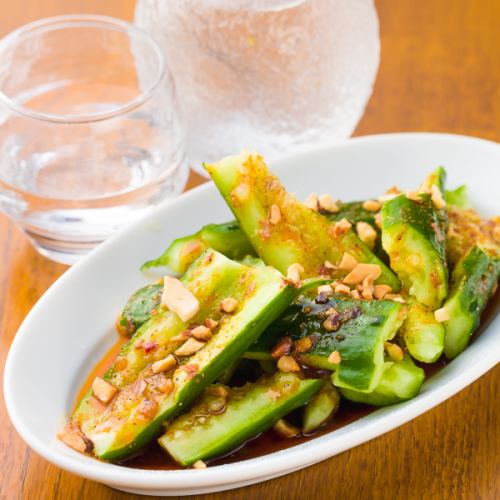 Drooling cucumber (spicy sansho chili oil)