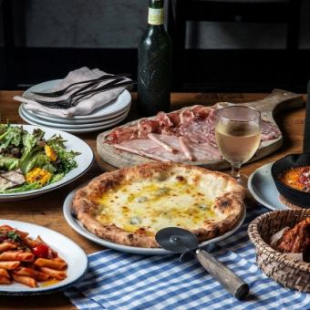 [Spring party◆Plan A] Total of 6 items including our proud wood-fired pizza, pasta, cold dishes and desserts