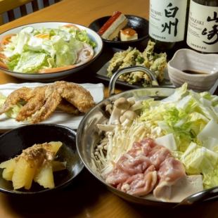 ≪2時間飲み放題付き≫岡山県産 鶏鍋+馬刺しコース 5,500円(税込)