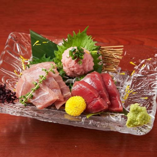 本マグロの三種盛り合わせ