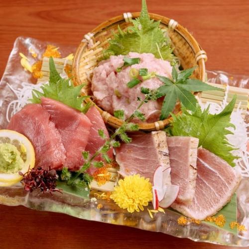 3种蓝鳍金枪鱼拼盘