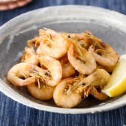 肉汁鶏皮餃子/芝海老の唐揚げ