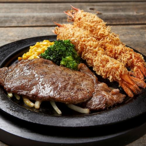 エビフライ＆リブロースステーキ Fried Shrimp ＆ Rib Roast Steak