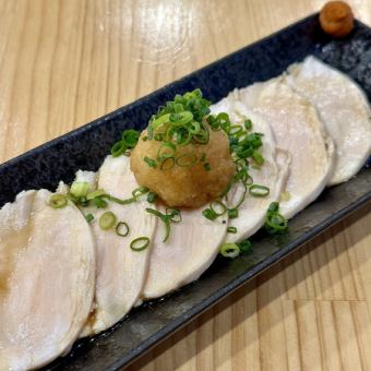 Steamed chicken with grated daikon radish and ponzu sauce