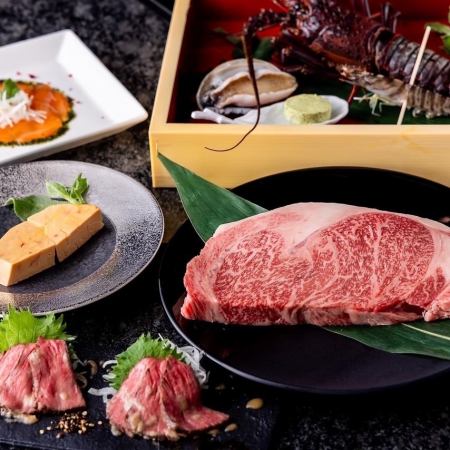 <Teppanyaki> [For 2 or more people] Ise lobster, abalone and A5 Japanese black beef "Ichifuji Special Course" 27,500 yen (tax included)