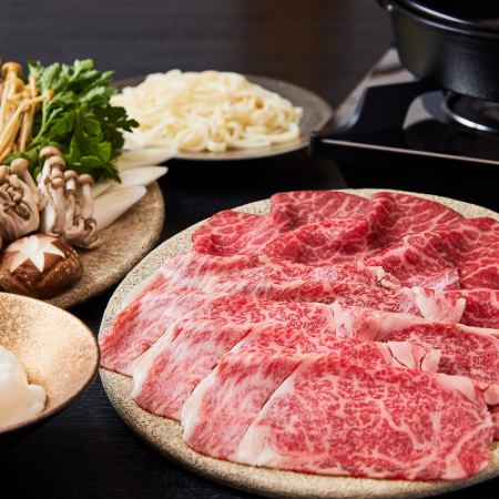 ‐夜‐＜すき焼き＞季節野菜や上質な国産牛が堪能できる『国産牛コース』7,700円