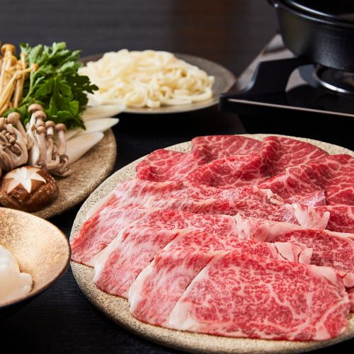 ‐夜‐<すき焼き>季節野菜や上質な国産牛が堪能できる『国産牛コース』7,700円