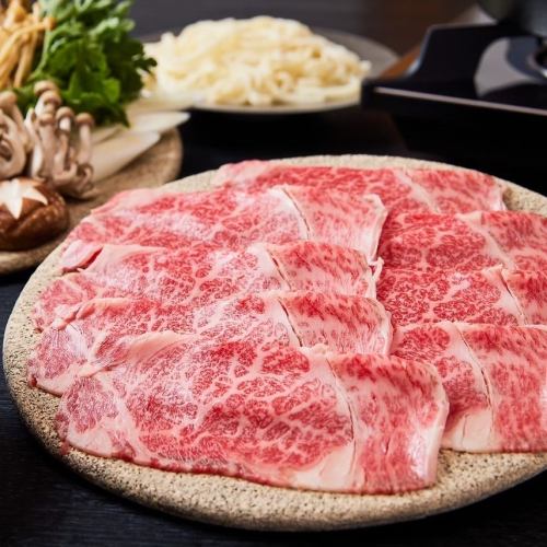 [3-hour all-you-can-drink included] "A5 Japanese Black Beef Sukiyaki Set"