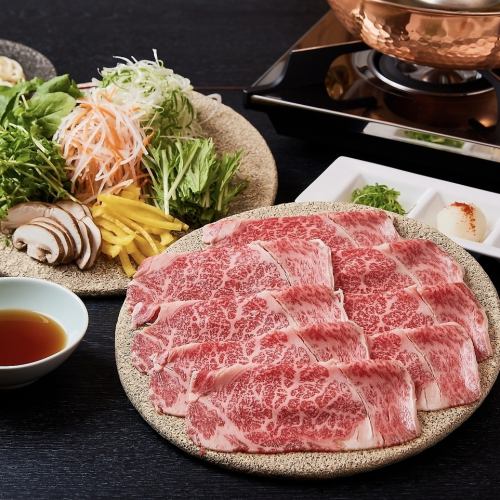 [3-hour all-you-can-drink included] "A5 Japanese Black Beef Shabu-Shabu Set"