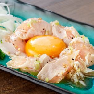 月見鶏ささみユッケ