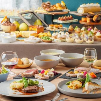 <September to November> [Saturdays, Sundays, and holidays] Tea party lunch and sweets buffet (A: Main dish is fish) 5,800 yen (tax and service charge included)