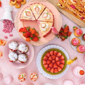 【4月~6月】<ディナー>生ビール飲み放題付・満開春桜といちごのスイーツビュッフェ