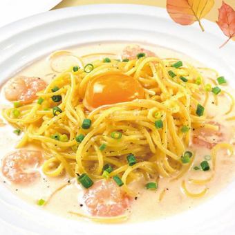 エビの明太　カルボナーラ風