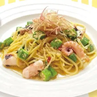 【PASTA】岩ダコ・オクラ　みょうがのペペロンチーノ