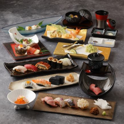 <From January 8th> [Perfect for various parties] Sushi Tenjo Course ◆ 25 dishes including sushi, tempura, and seared Kobe beef for 9,800 yen [Part 2 starts at 8:00 PM]