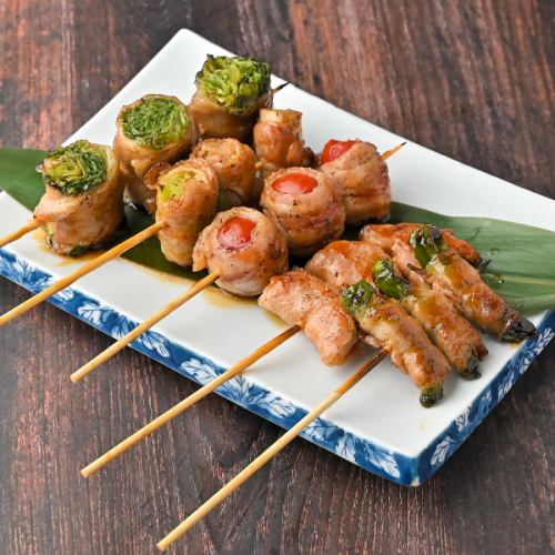 Colorful vegetable skewers
