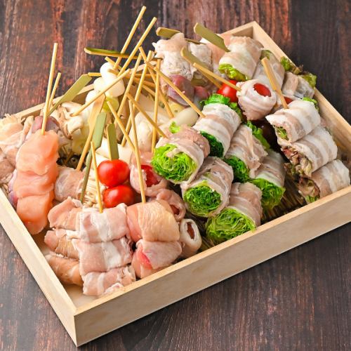 彩り豊かな旬野菜を贅沢に味わう自慢の野菜巻き串
