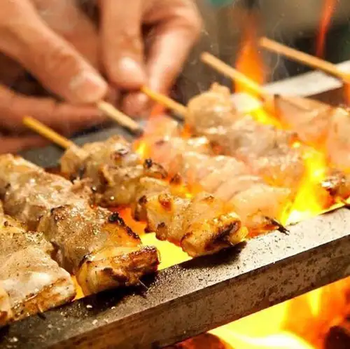 Premium yakitori grilled over charcoal