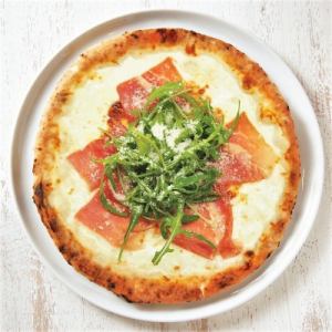 Spanish prosciutto and white miso pizza