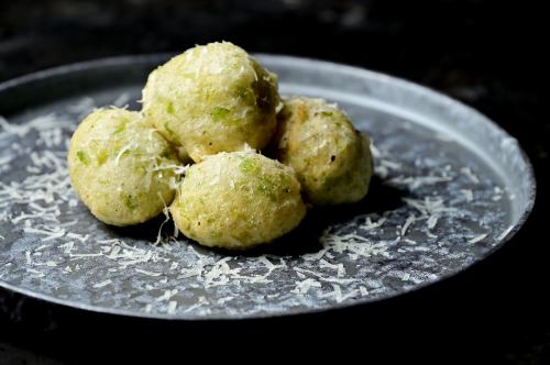 Zeppole with Green Laver Seaweed