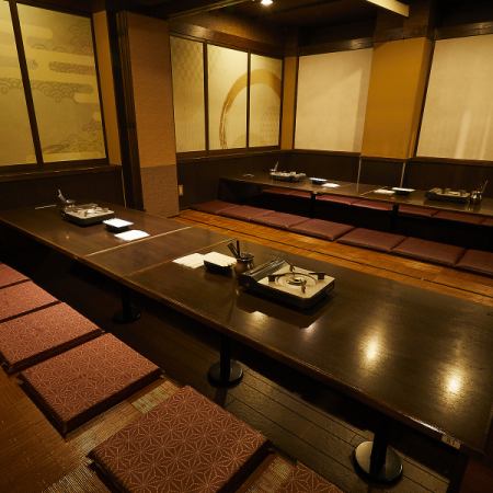 宴会が出来る掘りごたつ個室は落ち着いた和情緒漂う上質な空間が人気の秘密です。