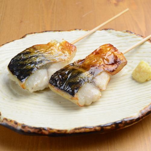 Salt-grilled mackerel skewers