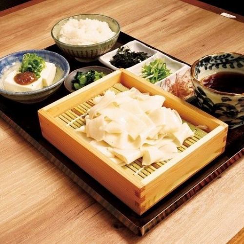 冷ひもかわうどん定食