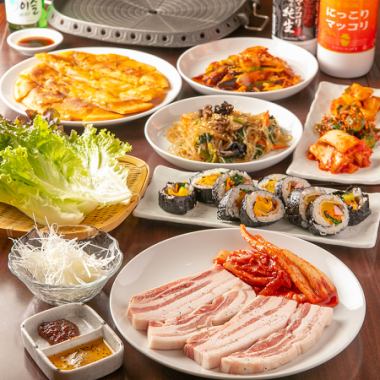 [Lots of Korean home-cooked dishes♪] All of the recommended dishes, including samgyeopsal, a brand of sangen pork!
