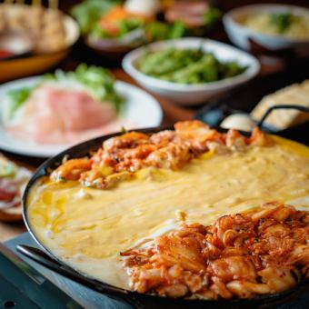 [3 hours all-you-can-eat and drink] Cheese dakgalbi all-you-can-eat course, 8 dishes, 3,278 yen (tax included)