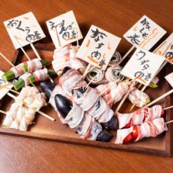 Meat-wrapped skewers