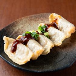 Fried dumplings with miso sauce