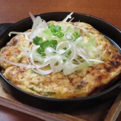 Freshly made seafood pancakes