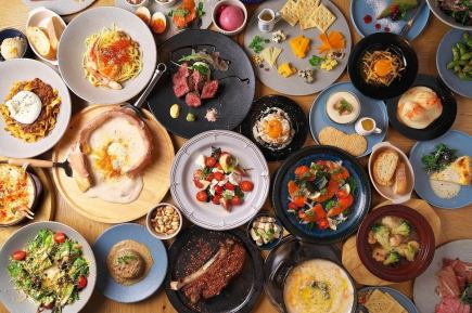 ★【3時間飲放題×全8品】シカゴピザと牛赤身ステーキを味わうプレミアムコース⇒5000円(税込)