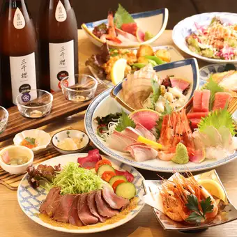 【期間限定◆90分飲み放題付】旬の刺身5種と道産食材を満喫！季節の味覚6品コース 5,000円(税込)