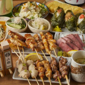 【逸鳥逸舌コース】焼き鳥・牛タンの王道宴会コース 2時間飲み放題付9品4000円