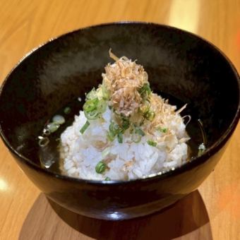 お茶漬け(たこわさ/チャンジャ)パイタン茶漬け(水餃子)　