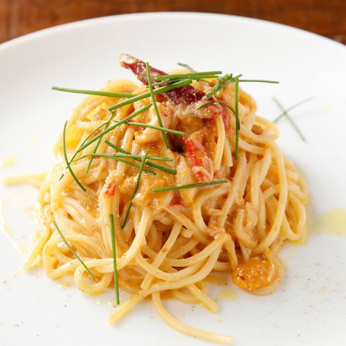 Snow crab and sea urchin in cream sauce