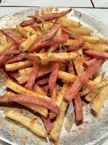 Hokkai Kogane and Shadow Queen French fries from Moriura Farm, Hokkaido