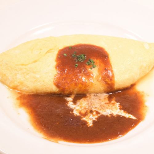 Cheese omelet demiglace sauce