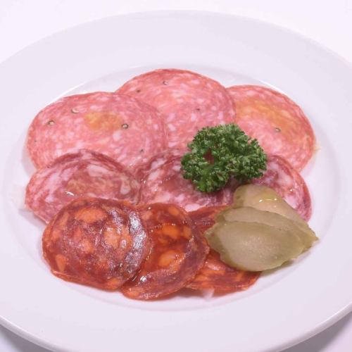 Assorted sliced salami