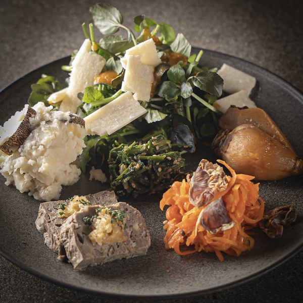 宇治田原のクレソンと前菜盛り合わせ（1人前）