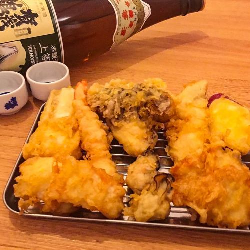 Excellent compatibility with alcohol ♪ 13 kinds of tempura menu