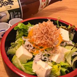 Whitebait and tofu salad