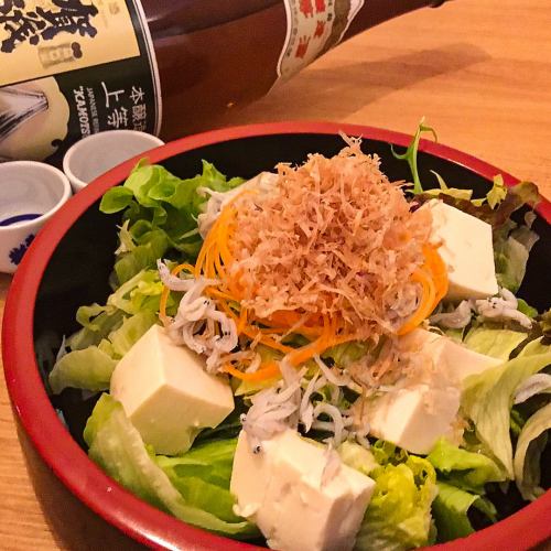 Whitebait and tofu salad