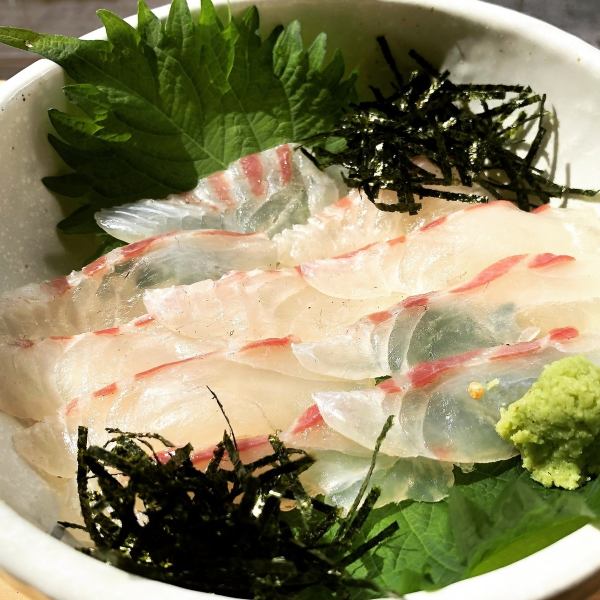 Sea bream rice bowl made with fresh sea bream caught in the Seto Inland Sea