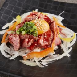 Grilled beef sashimi Yukhoe style