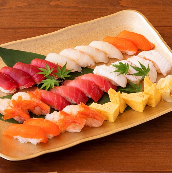 [Authentic Edomae sushi] We use red vinegar for the sushi rice, which has a mellow taste!