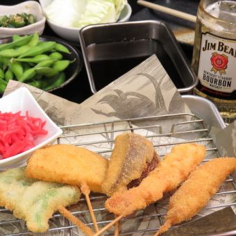 [Weekdays only] For 1 to 2 people visiting, "HP limited set" of 1 drink + edamame + 5 skewers 1,100 yen (tax included)